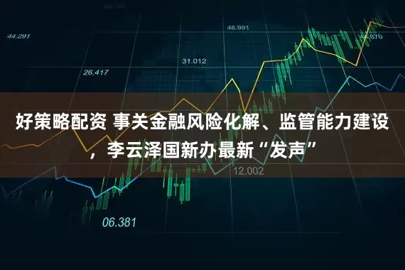 好策略配资 事关金融风险化解、监管能力建设，李云泽国新办最新“发声”